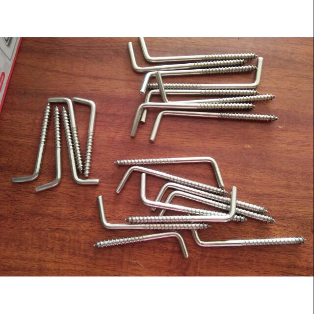 Stainless Steel LShaped Hook (10 Stainless Steel LShaped Hook Screws