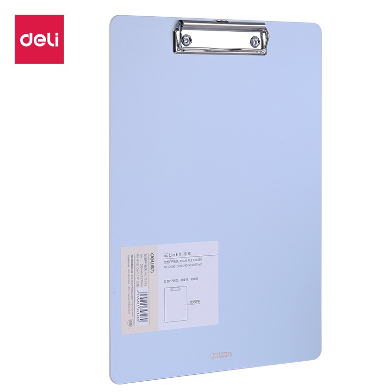 Deli Clipboard / Papan Jalan / Papan Ujian A4 3 Warna Pastel PP Foam 72492 - Gambar 3