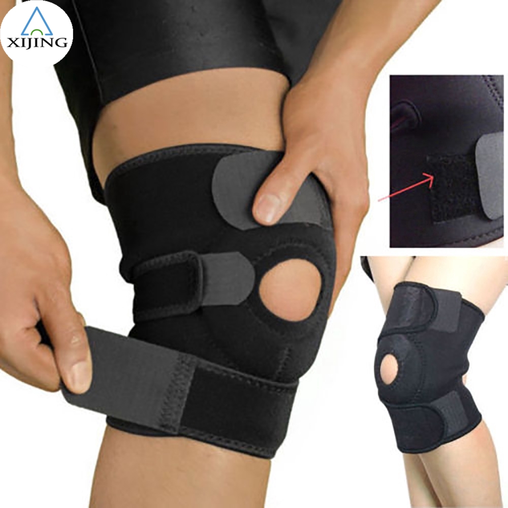 Black Color Adjustable Patella Knee Protector for Sports