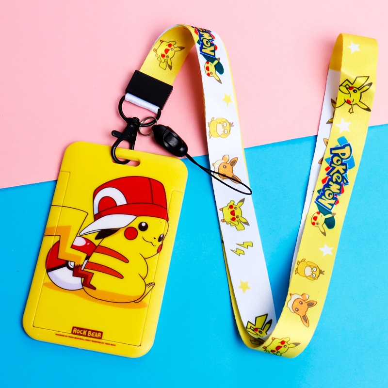 Pokemon Pikachu Bus Card Holder Retractable Badge Reel Anime Cartoon  Pendant Cute Girls Boys Students Meal Card Holder Campus