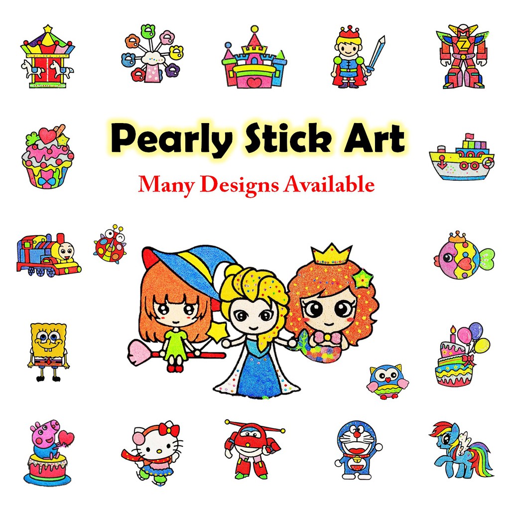 ? Sticky Sand Art ? Kids Children Day Birthday Goodie Bag Gifts Party Favor Hello Kitty Castle Cake Prince Princess