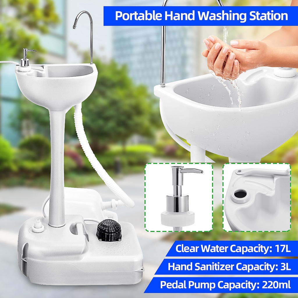 3L Portable Washing Station Mobile Freestanding Hand Wash Sink for ...