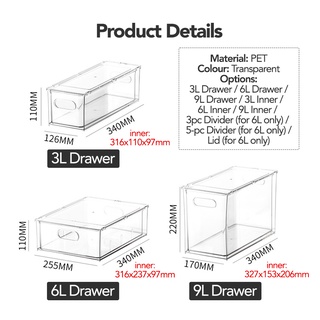 Clear Multipurpose Drawer Storage Organiser | Shopee Singapore