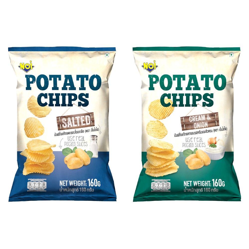 Tong Garden NOI Potato Chips Assorted 160g (Bundle of 2) Salted / Cream & Onion Shopee Singapore