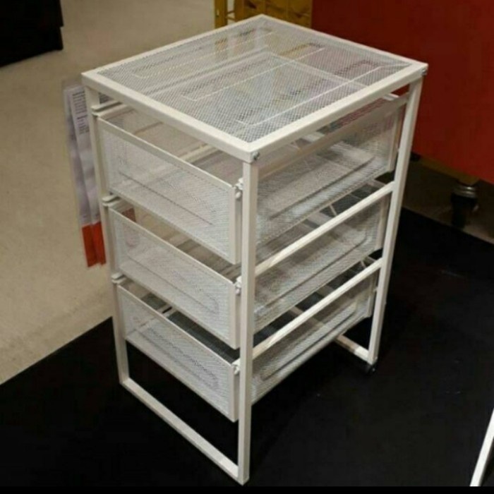 Lkea Brand Versatile Iron Shelves With 3 Levels Of Storage Drawer_White ...