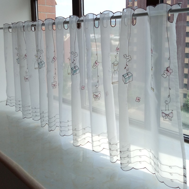 Kitchen Curtain Lovely Shelf Cabinet Cover Transparent Window Short ...