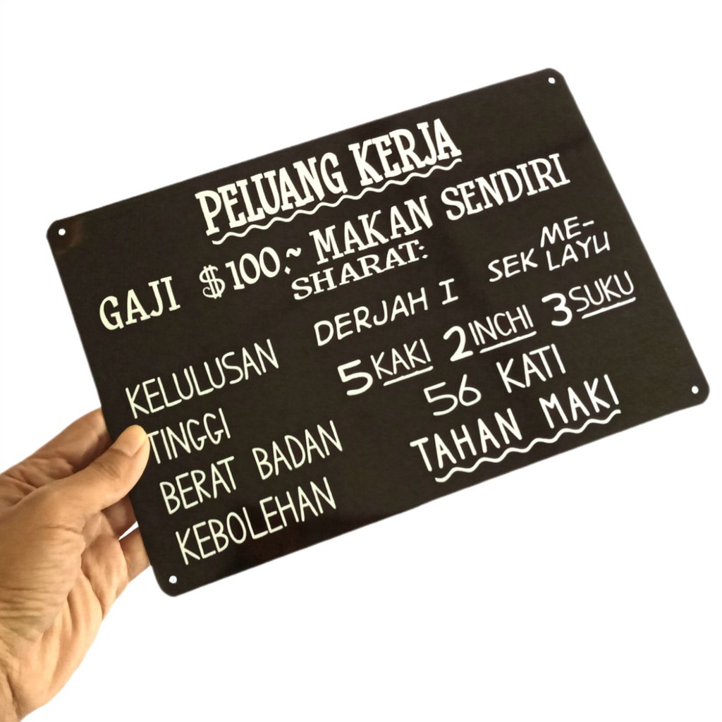 Tin Sign Plate'Work Opportunity' Do Re Mi P. Ramlee/maki Resistant/Metal Poster Deco Troll