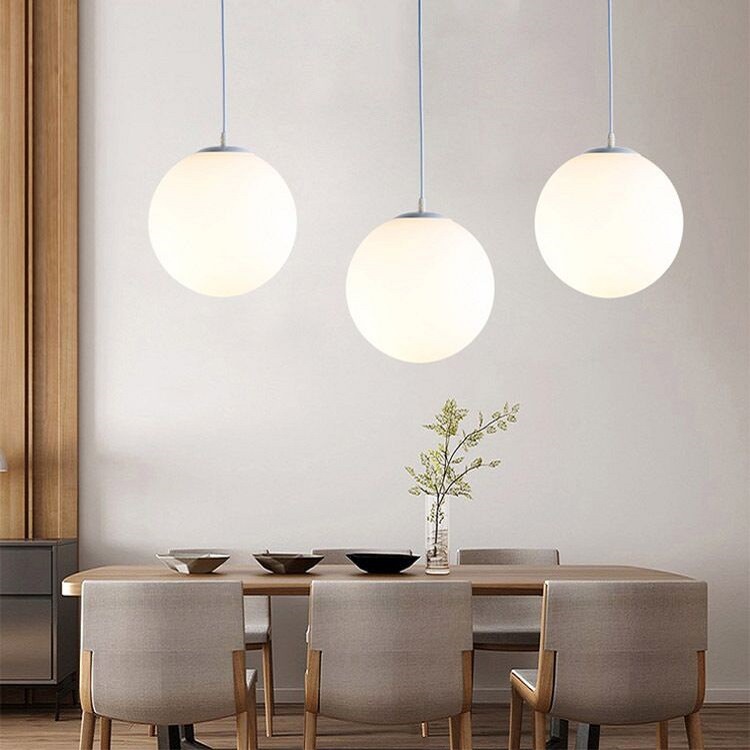 AIMI Nordic Bubble Chandelier Bedroom Small Ball Pendant Light Milky ...