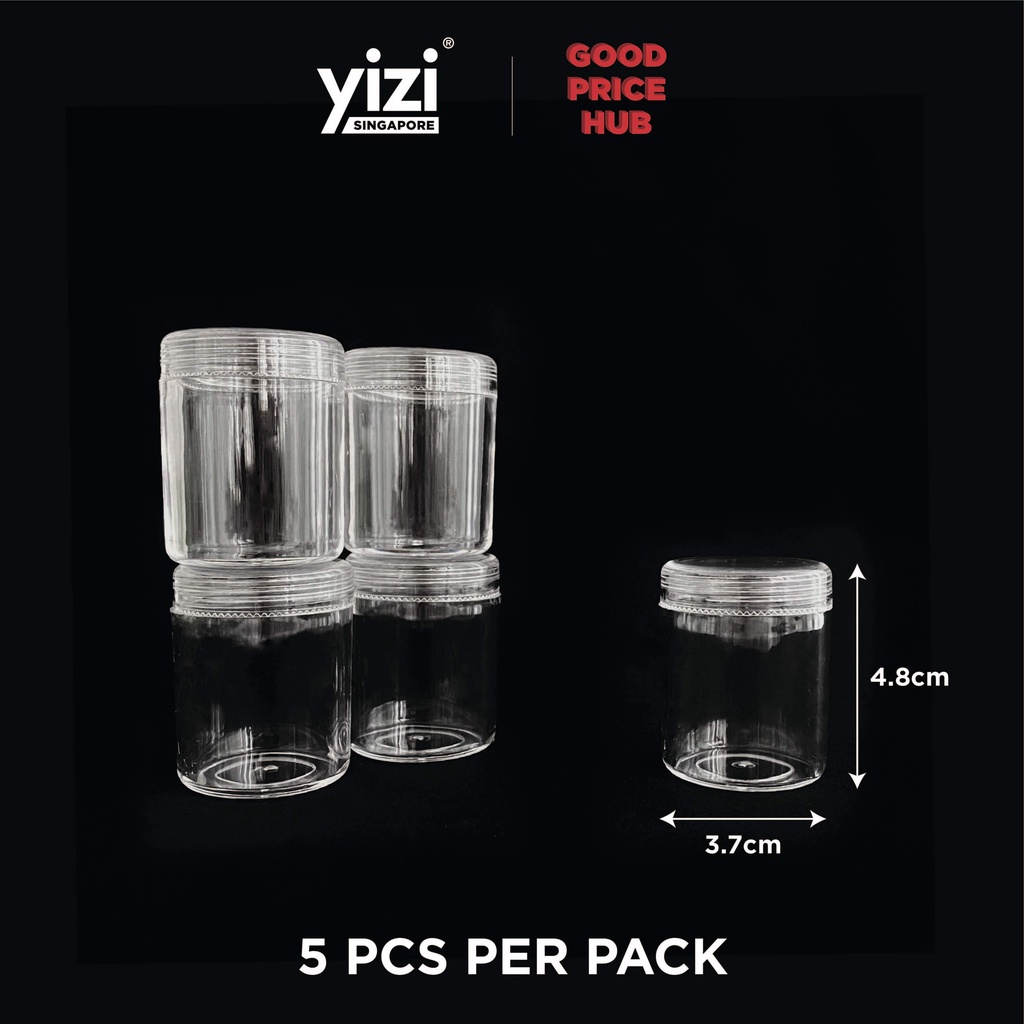 YIZI Mini Round Cosmetic Empty Jars Portable Plastic Transparent ...