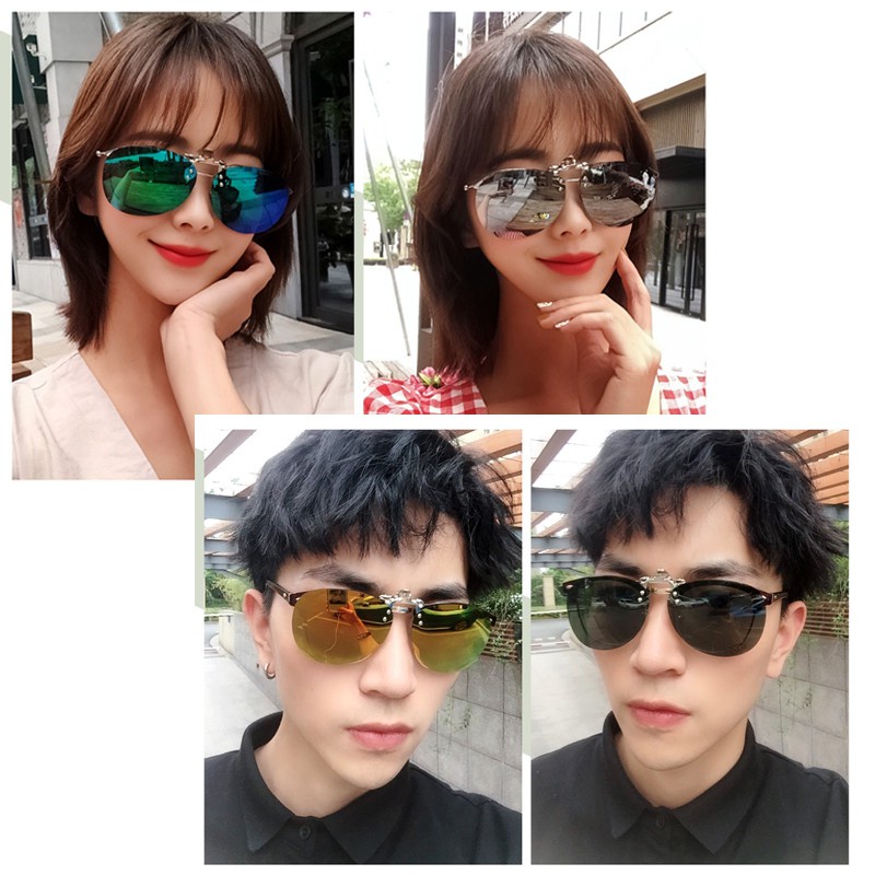 ♠ [Cute cool sunglasses] Sunglasses clipon men s myopia glasses