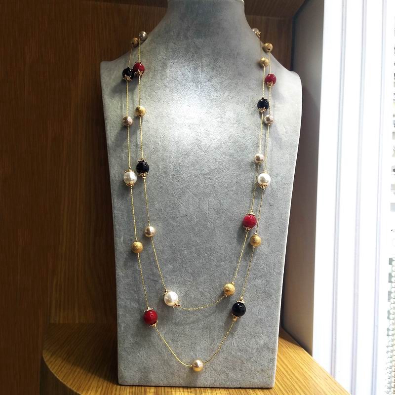 Gold chain with hot sale coloured beads