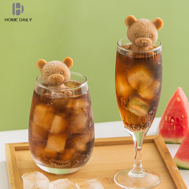 Cream Cake Decor New Teddy Bear Chocolate Silicone Mold Ice Cube Mold  Silicone Kitchen Baking Accessories For Drink Coffee Ice Color: Bear, Size:  S