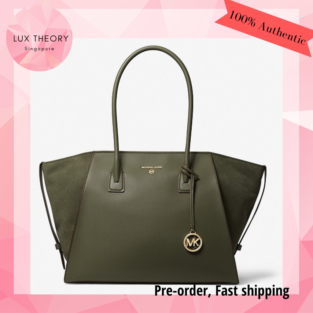 Preorder Michael Kors Avril ExtraLarge Leather TopZip Tote Bag In