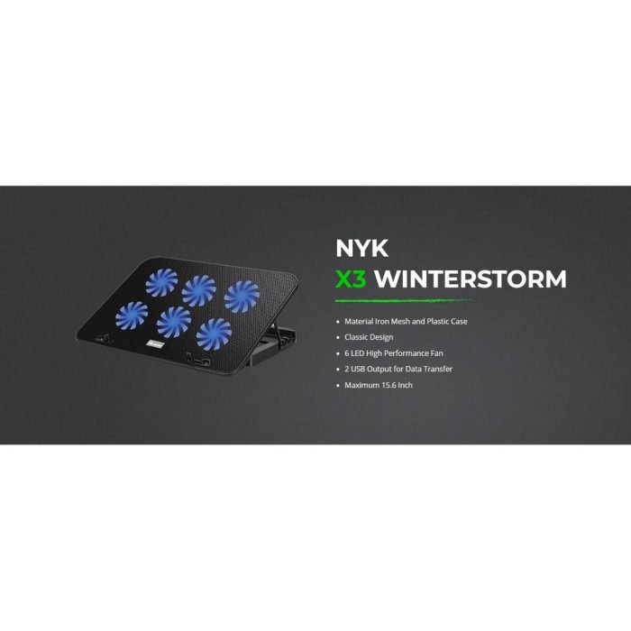NYK Nemesis X3 / X-3 Winterstorm Cooling Pad 6 Big Fan - Gambar 2