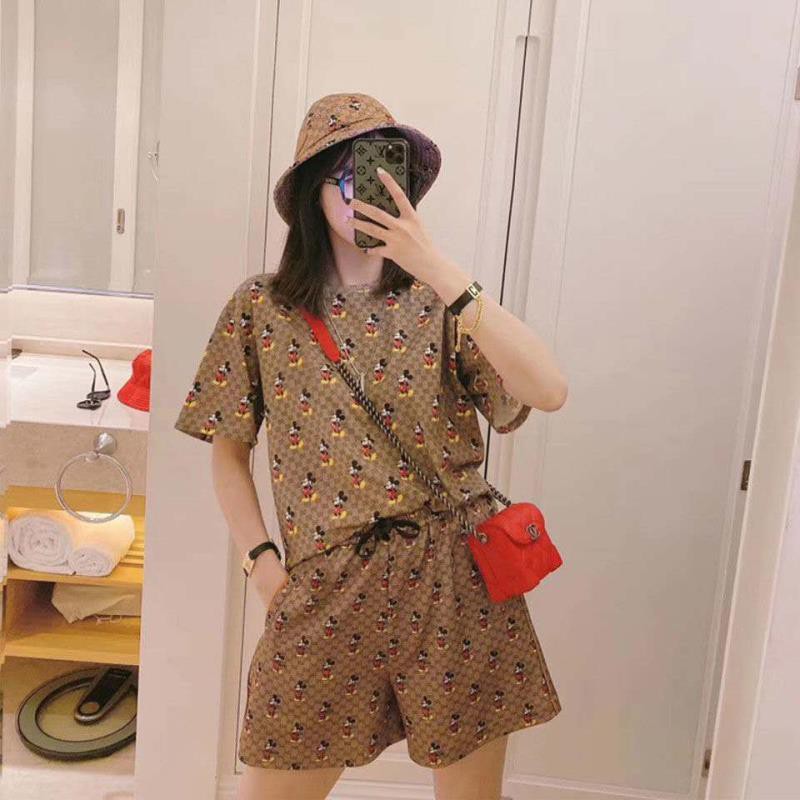 Fashion Women's Set Wear Girl Clothing Set Short-sleeved Tops Short Pants Sportswear Set