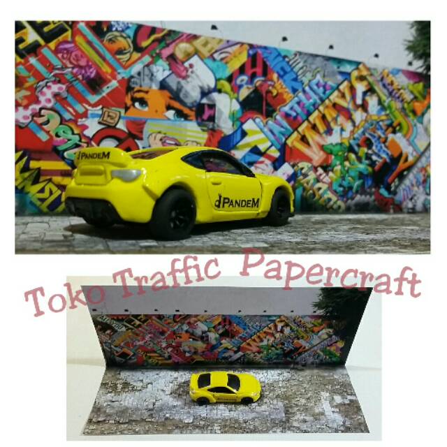 Code E diorama papercraft Graffiti 1/64 scale Diorama Photography hot ...