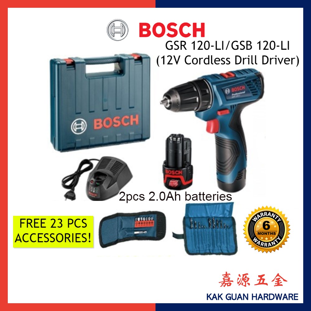 BOSCH GSR 120-LI 12V/GSB 120-LI Gen 2 Cordless Drill Driver