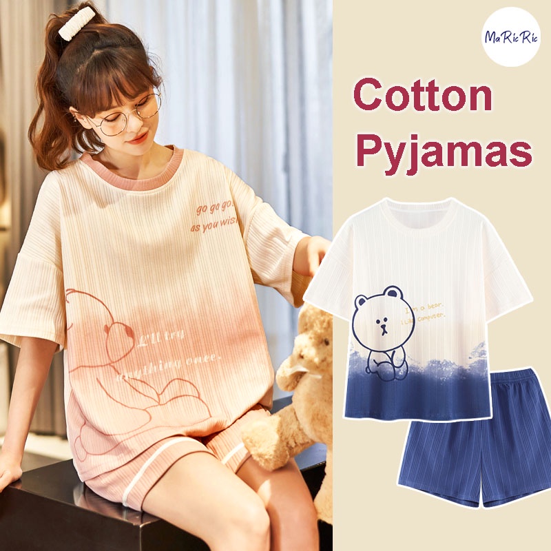 [SG InStock] Cotton Pyjamas with Shorts Set. Sleep Wear★Causal Wear★Home Wear★Comfy★Stylish★PJ★Pajamas★Fast Delivery.YDS