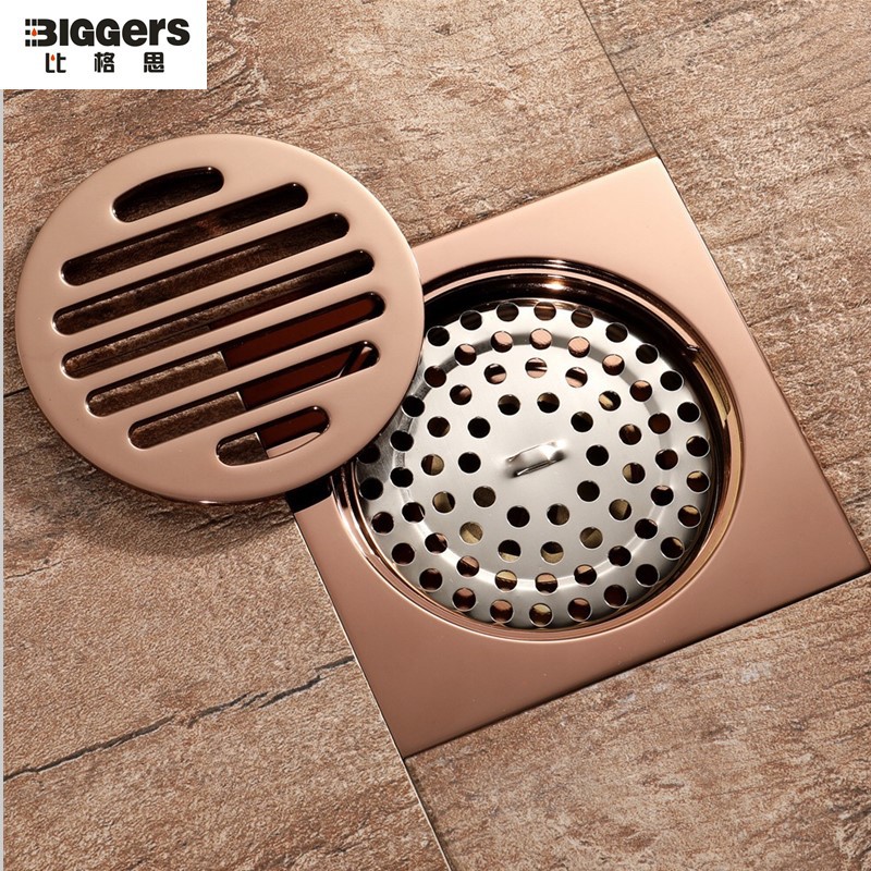 Biggers sanitary New rose gold color 10x10cm copper bathroom floor
