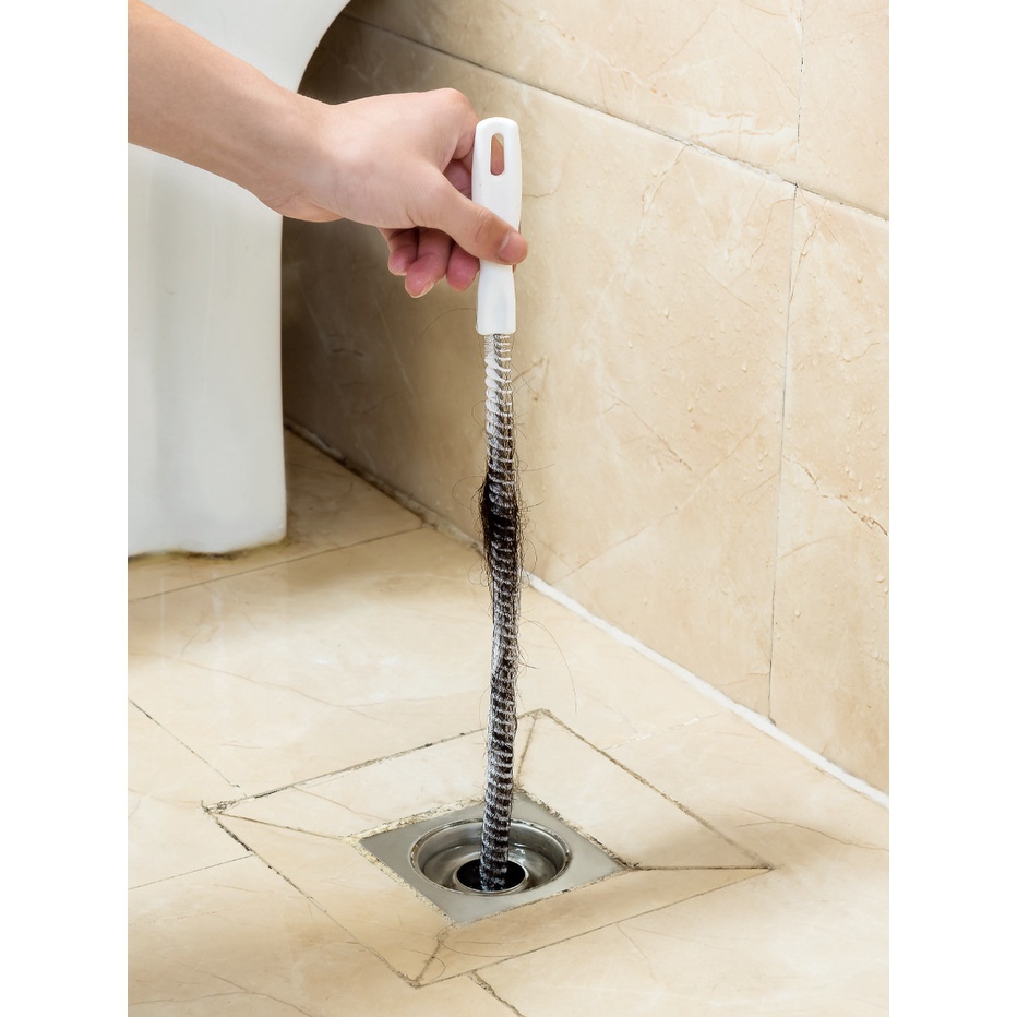 45cm Pipe Dredging Brush Bathroom Hair Sewer Sink Cleaning Brush Drain ...