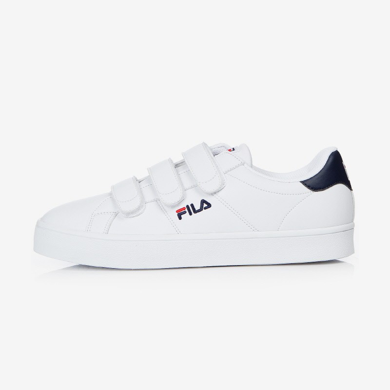 FILA Unisex Court Deluxe Velcro White Navy Sneakers