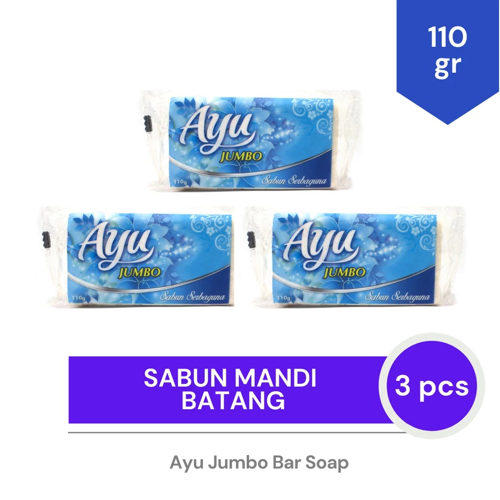 Ayu Jumbo Bar Soap Sabun Kecantikan Serbaguna Batang 110gr x 3 - Putih - Gambar 4