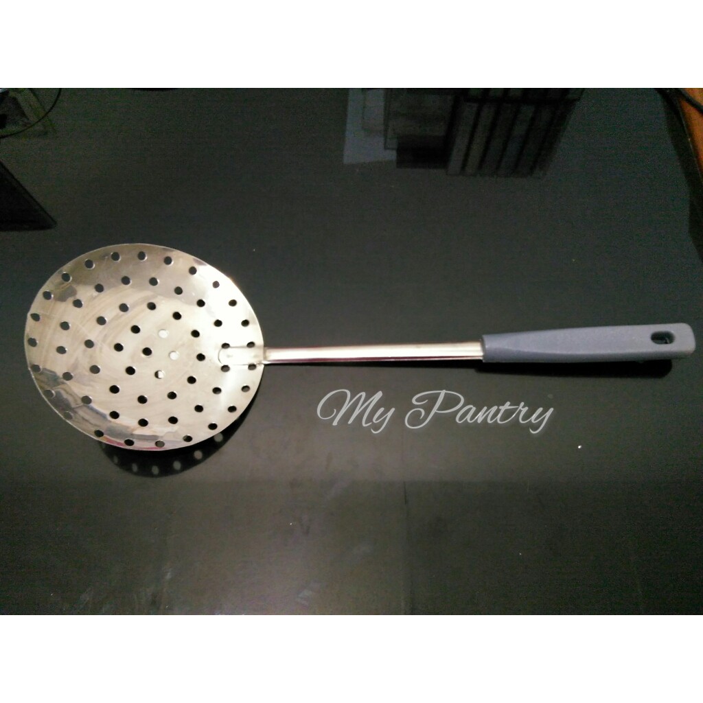 Skimmer Triangle Perforated Strainer Scoop/ Stainless Steel Vegetable ...