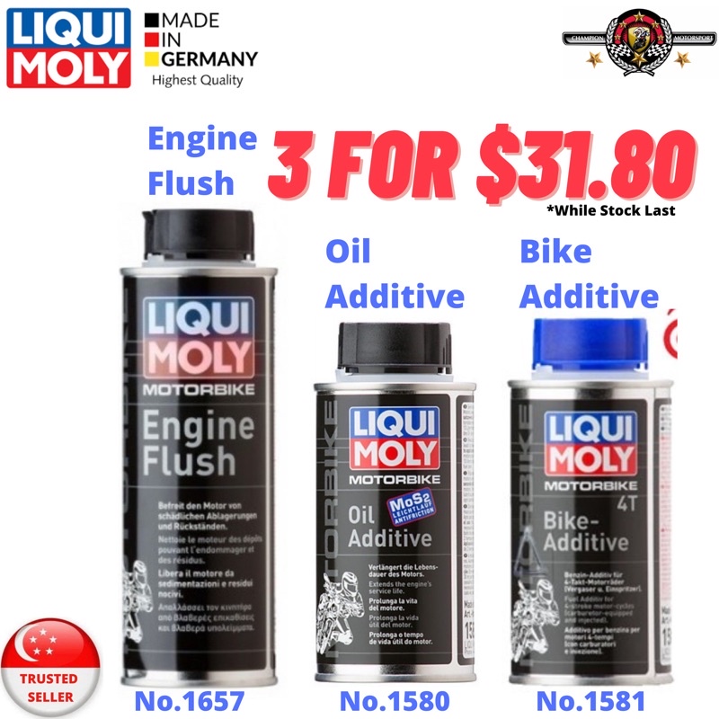 Liqui Moly Bundle 3 in 1 (Engine Flush, Oil Additive, Bike Additive