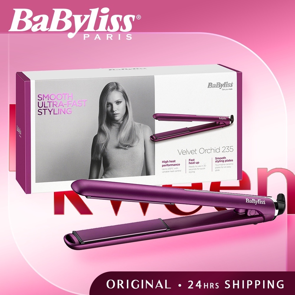 BaByliss Velvet Orchid 235 Hair Straightener 2513U Shopee Singapore