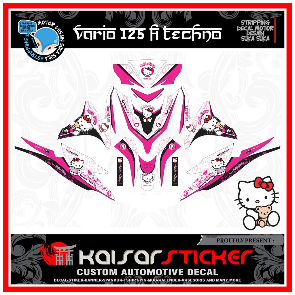Decal Motor Sticker Motor full body Decal Sticker Vario Techno 125 Fi ...