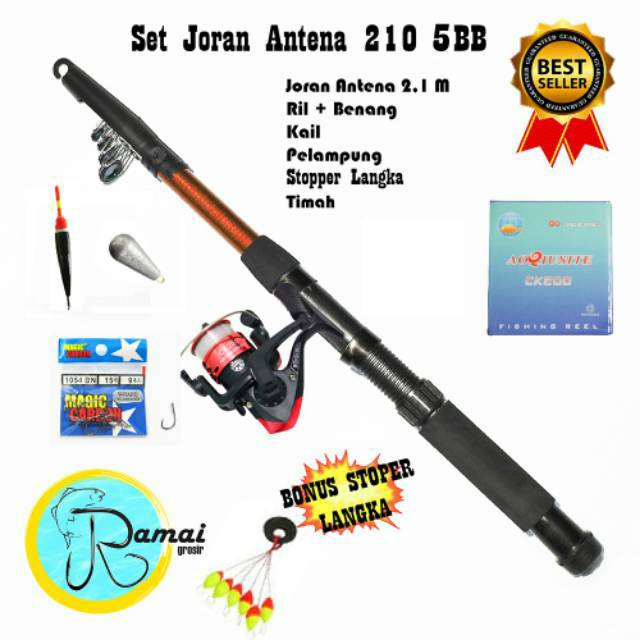 Set Alat Pancing Joran Antena Termurah Kuat Grosir - Gambar 2