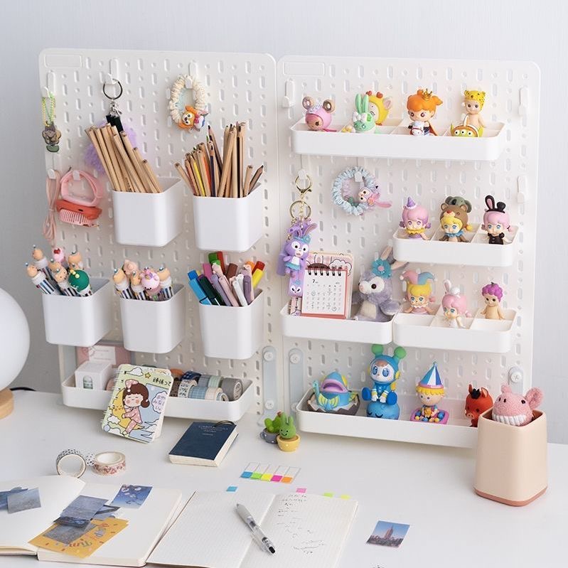 Pegboard,DIY Peg Board Desk Organizer,Wall Shelf No Drill,Home Decor Pegboard Accessories