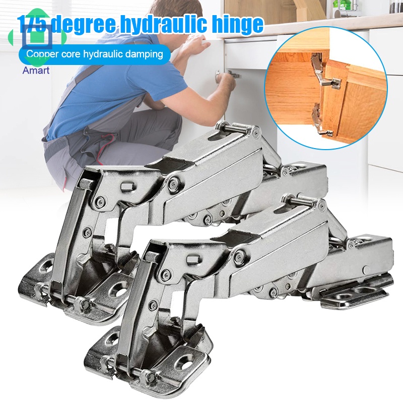 2pcs 175 Degree Hinges Frameless Doors Hinges Concealed