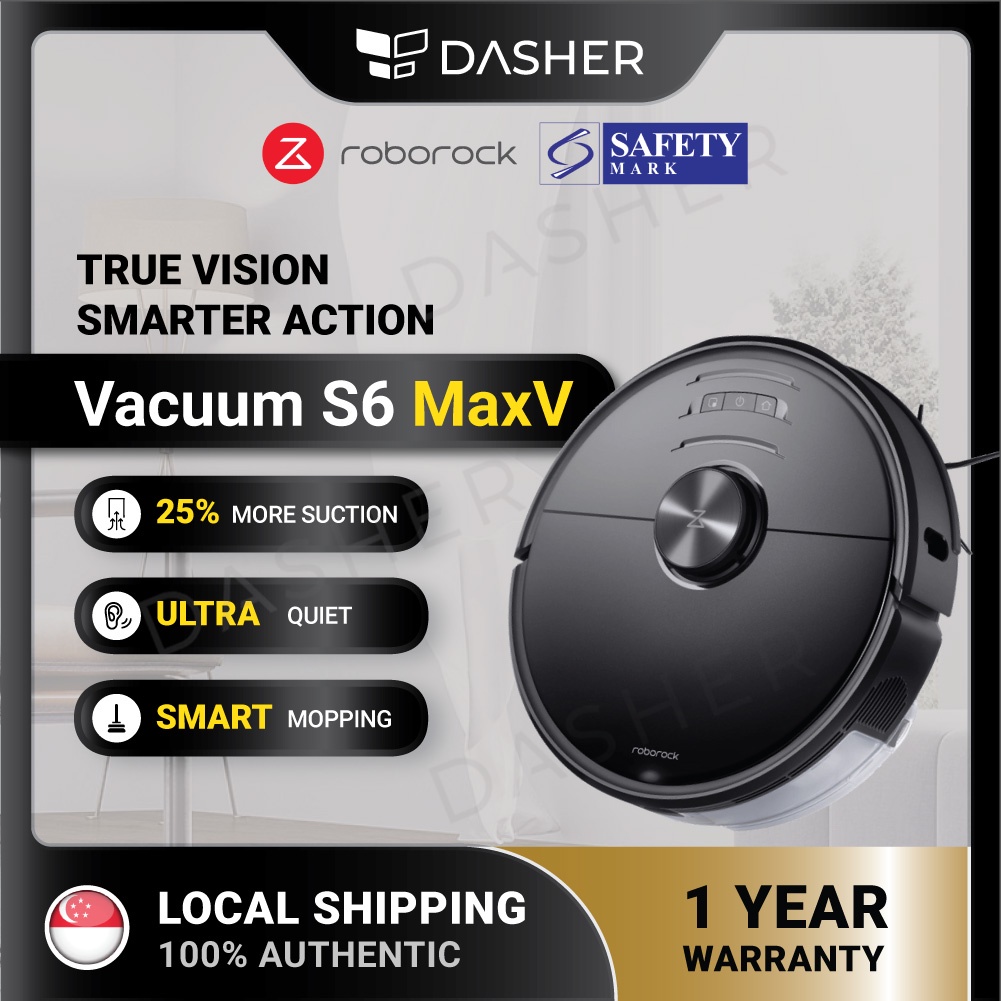 Roborock S6 MaxV Robot Vacuum Cleaner with ReactiveAI and Lidar Navigation,  2500Pa Suction Power ,Robotic Vacuum and Mop | Shopee Singapore
