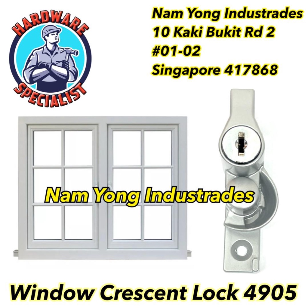 Hardware Specialist HDB Sliding Window Crescent Lock 4905 (Keyed