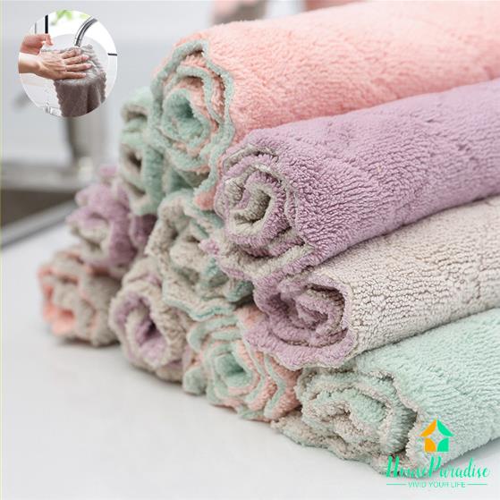 10pcs Kitchen Dish Cloths, Coral Fleece Microfiber Dish Towels