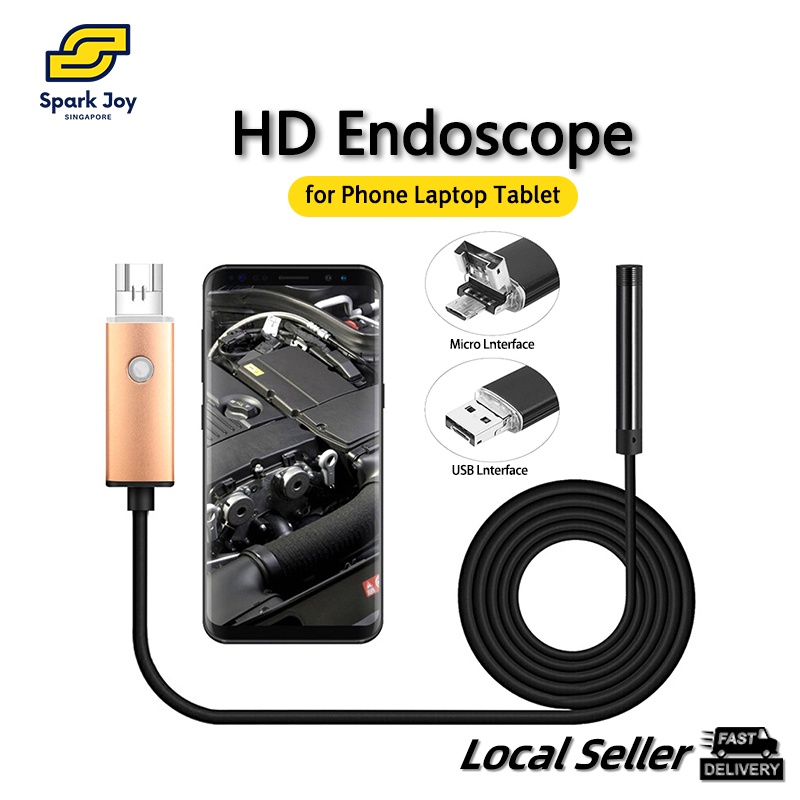 【SG】HD Endoscope USB Micro Borescope Inspection Camera for Phone Laptop
