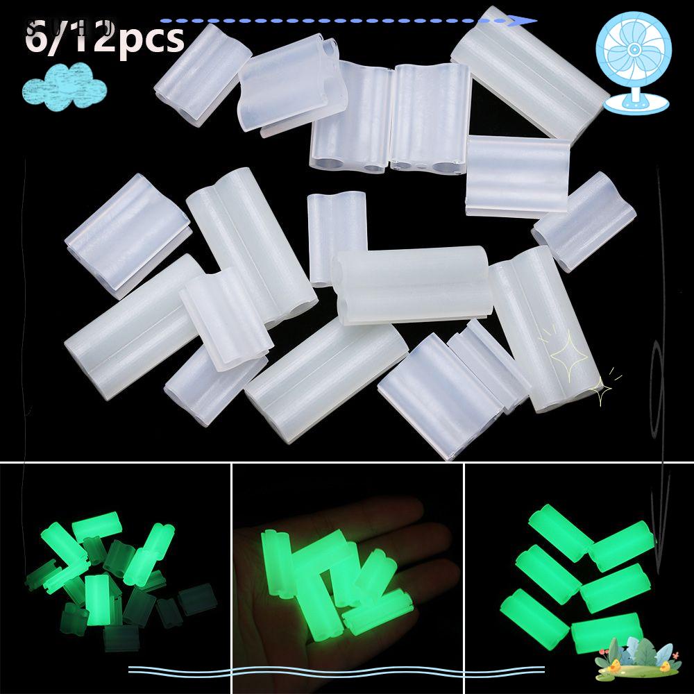 6/12Pcs New Clip on Dark Light Fishing glow stick Clip fishing rod feeder  fluorescent light sticks float hold