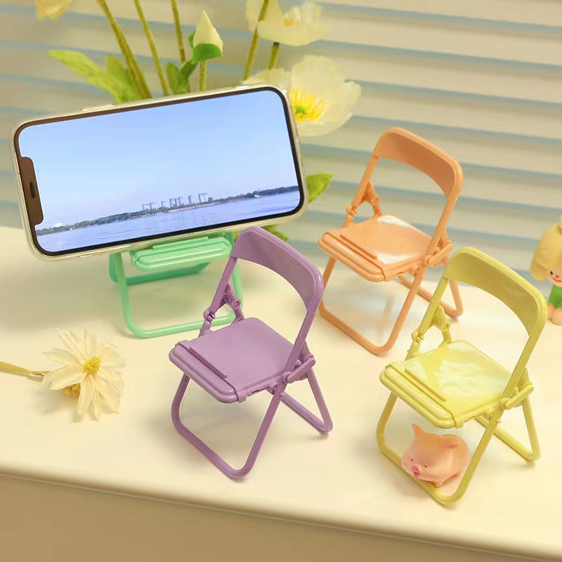 handphone stand holders Creative Chair Shape Foldable Mobile Phone Holder Multifunctional Phone Stand Gifts