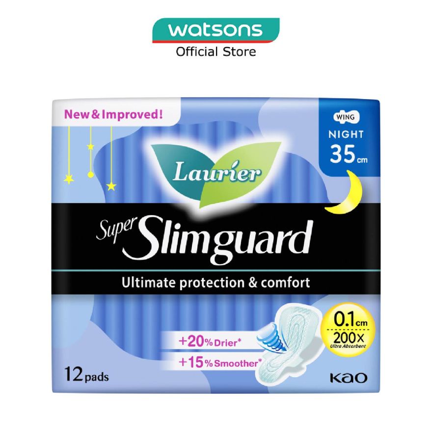 LAURIER Super Slimguard Night Wing Sanitary Pad 35cm 12s Shopee Singapore