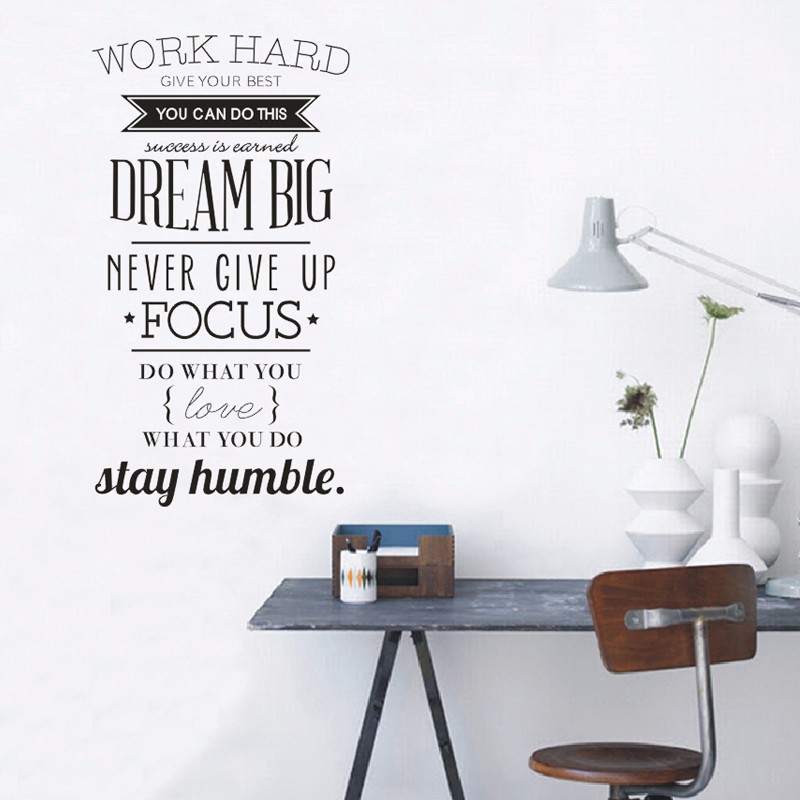 Work Hard Motivational Wall Wallpaper Sticker | Shopee Singapore