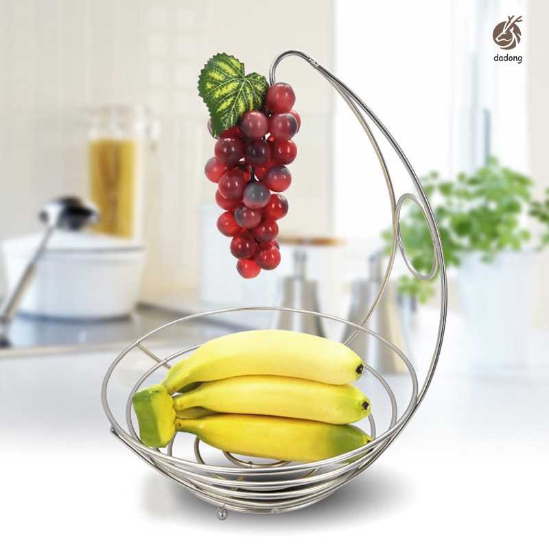 Fruit Storage Kitchen Iron Hanger Storage 2 Basket Bowl Holder Stand