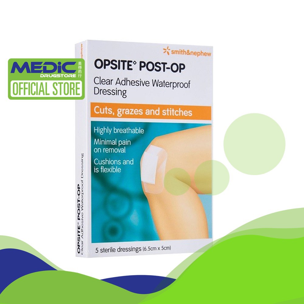 [Bundle of 3] Smith and Nephew OPSITE POST-OP Clear Adhesive Waterproof ...