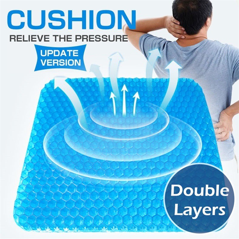 Elastic Gel Seat Cushion TPE Silicone Cooling Mat Egg Support Non Slip  Summer Ice Pad Chair Car Office Seat Cushion