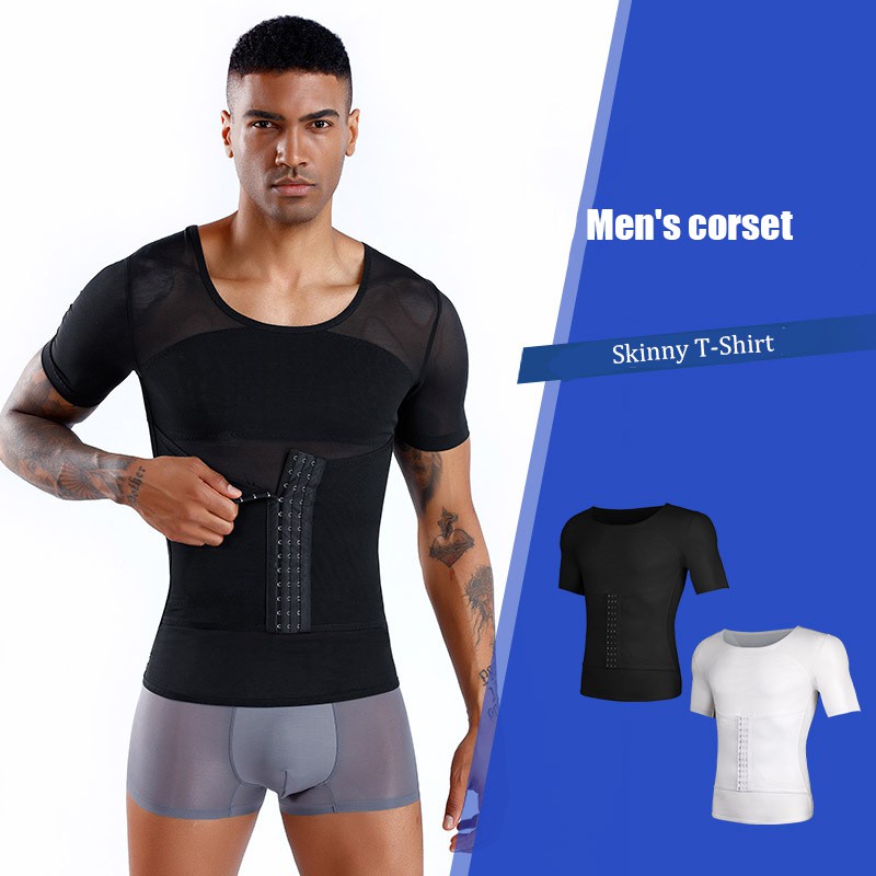 Men Body Shapers Tight Skinny Sleeveless Shirt Fitness Waist