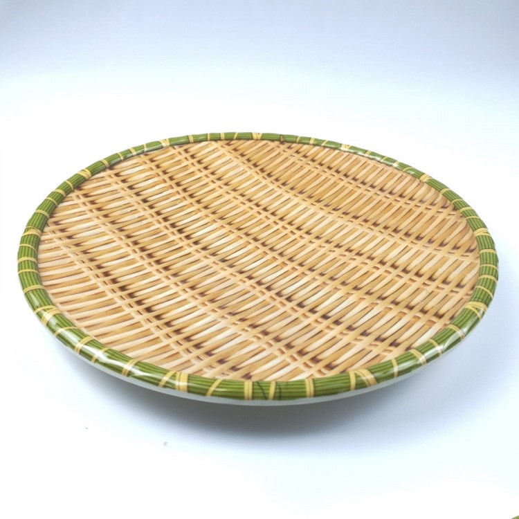 Round-shaped imitation rattan plastic plate | Shopee Singapore