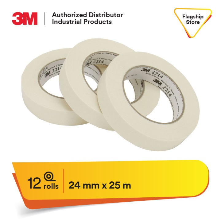 3M Paper Masking Tape 2214, 24mm x 25m (12 Rolls) | Shopee Singapore