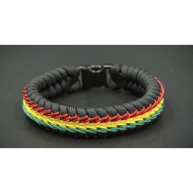 Rasta Paracord Survival Bracelet (Can Change Color Of Wire) Shopee Singapore