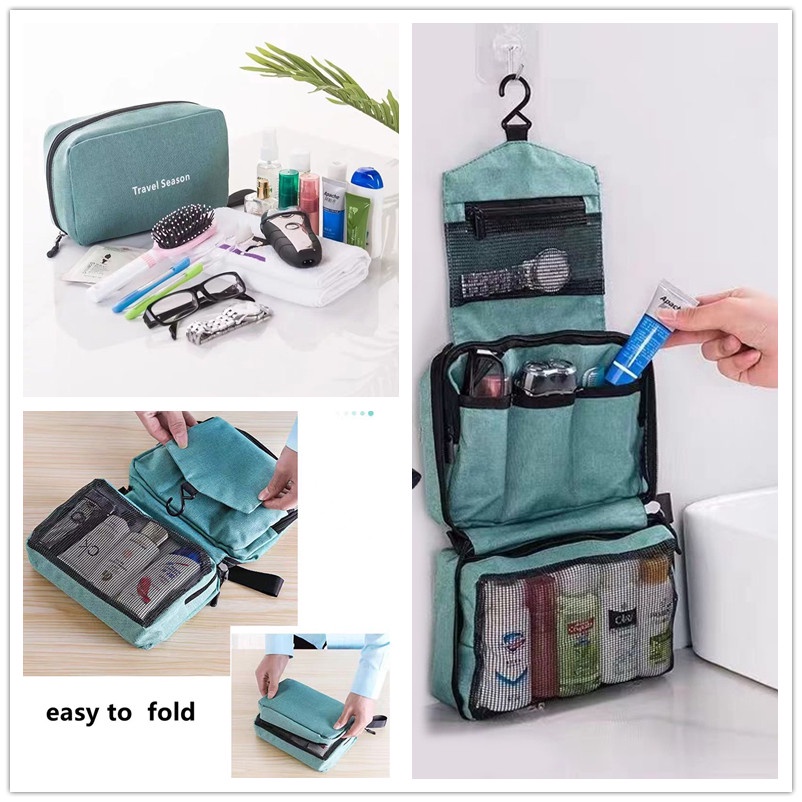 Women Large Capacity Travel Bag Hanging Toiletry Portable Cosmetic Bag ...