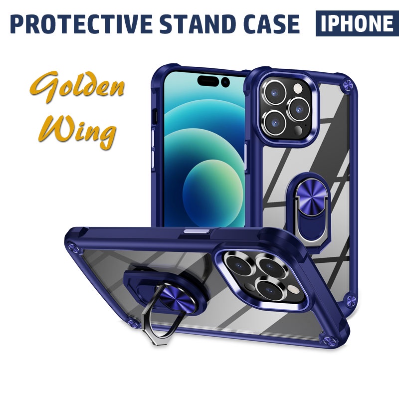 【Golden Wing】【IPhone】Protective Phone Stand Cases for IPhone 15/14/13 ...